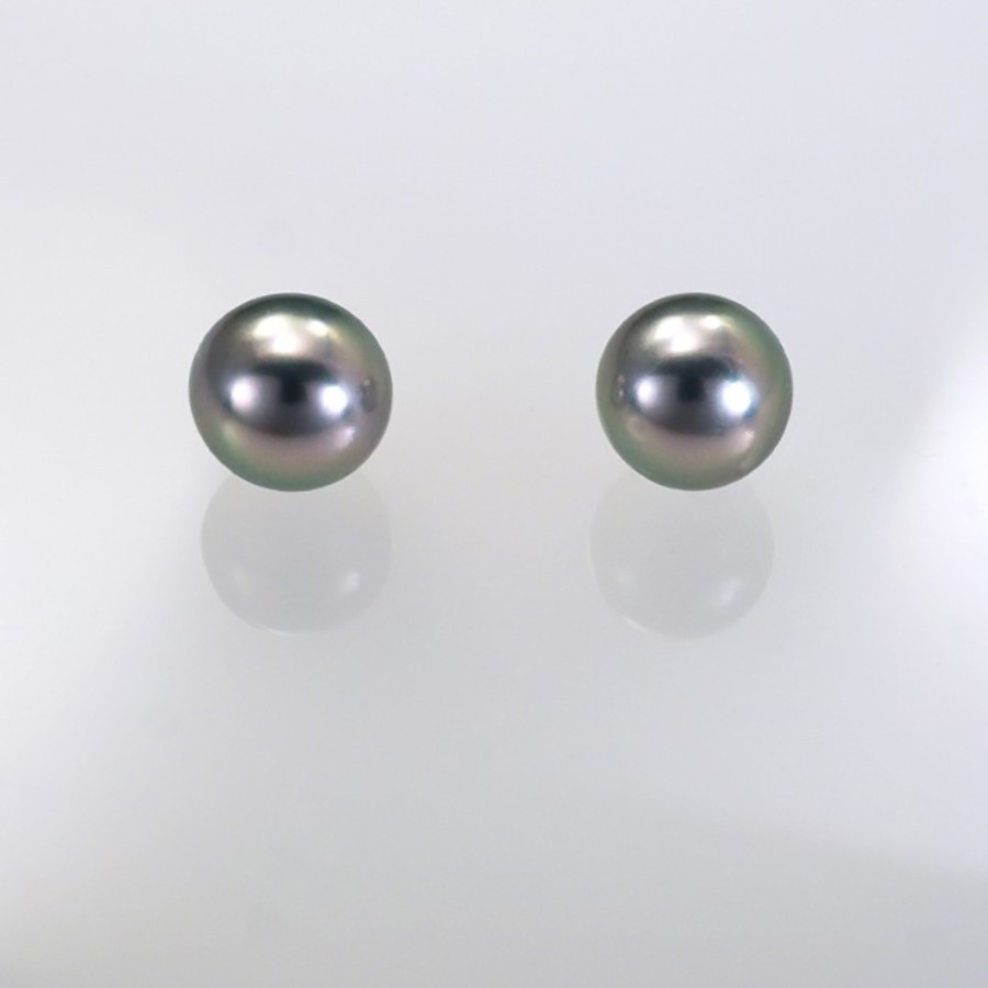 Ref. 892/paire Perles de Tahiti rondes